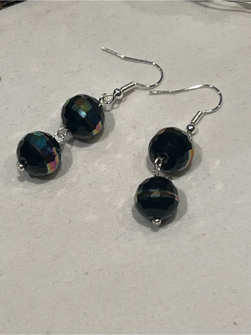 Black crystal earrings